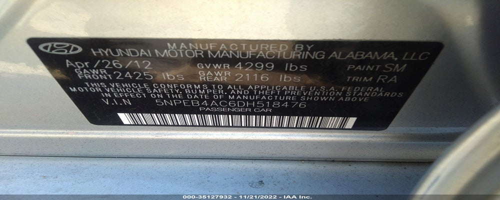 5NPEB4AC6DH518476 2013 HYUNDAI SONATA photo no. 9
