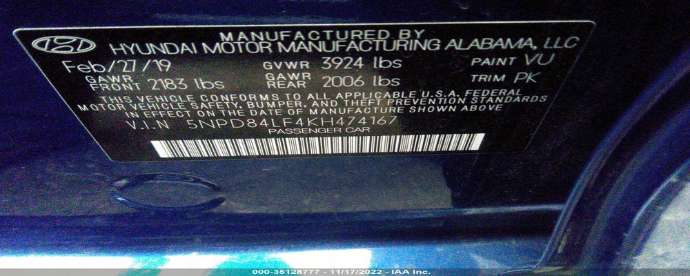 5NPD84LF4KH474167 2019 HYUNDAI ELANTRA photo no. 9