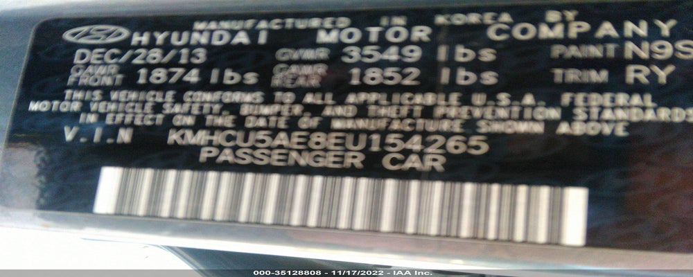 KMHCU5AE8EU154265 2014 HYUNDAI ACCENT photo no. 9