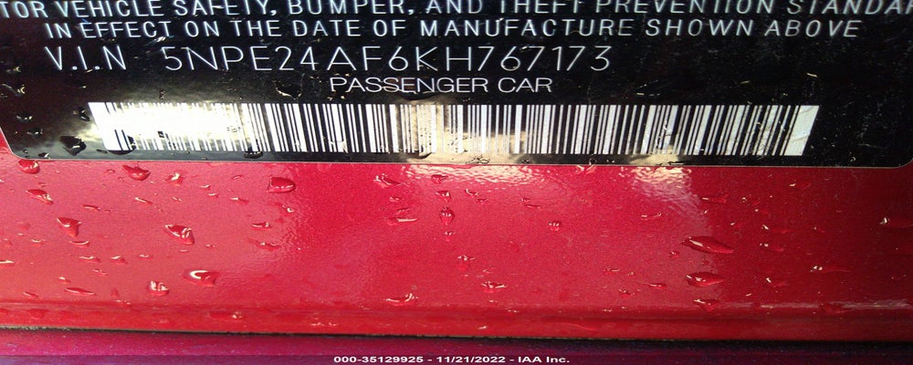 5NPE24AF6KH767173 2019 HYUNDAI SONATA photo no. 9
