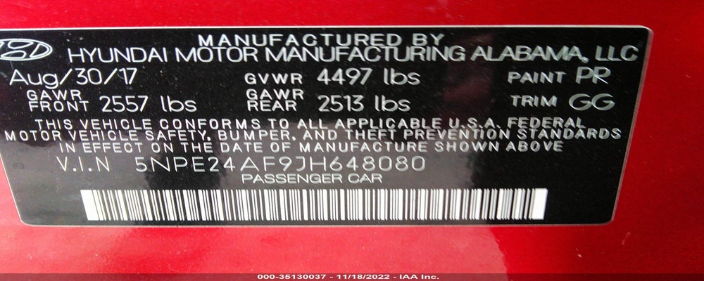 5NPE24AF9JH648080 2018 HYUNDAI SONATA photo no. 9