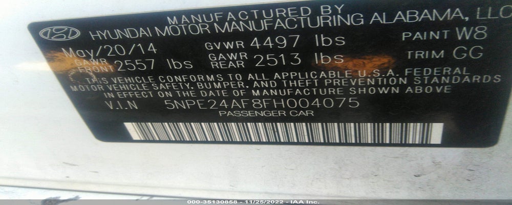 5NPE24AF8FH004075 2015 HYUNDAI SONATA photo no. 9