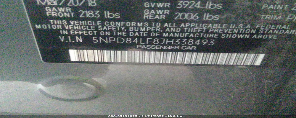 5NPD84LF8JH338493 2018 HYUNDAI ELANTRA photo no. 9
