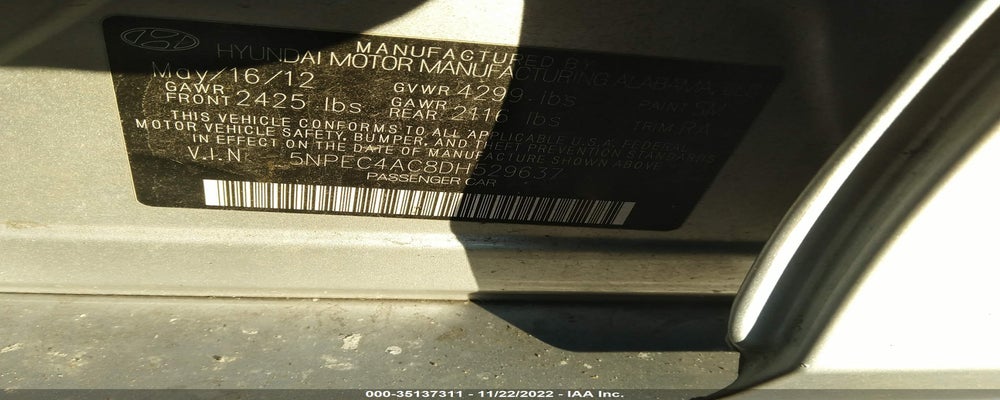 5NPEC4AC8DH529637 2013 HYUNDAI SONATA photo no. 9