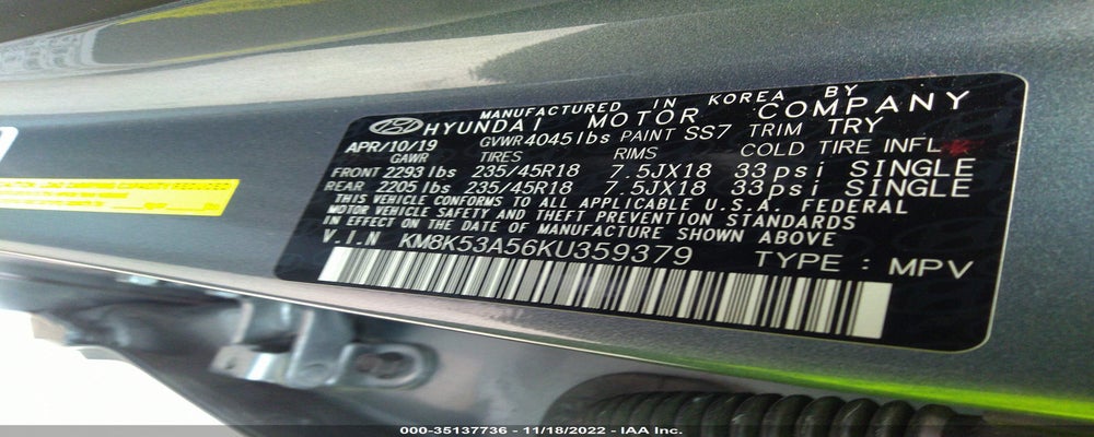 KM8K53A56KU359379 2019 HYUNDAI KONA photo no. 9
