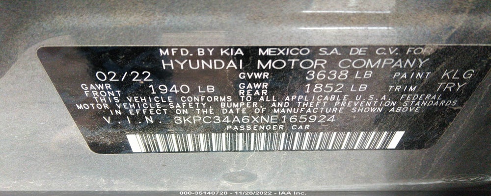 3KPC34A6XNE165924 2022 HYUNDAI ACCENT photo no. 9