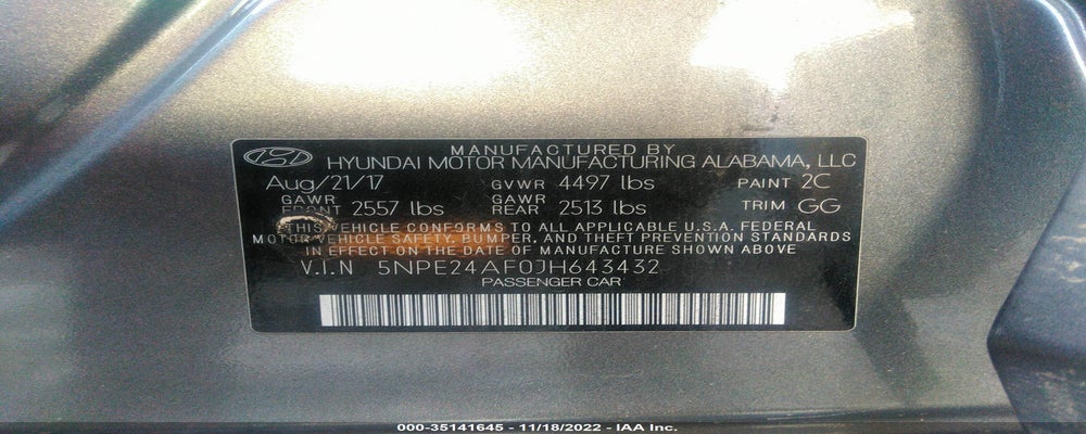 5NPE24AF0JH643432 2018 HYUNDAI SONATA photo no. 9