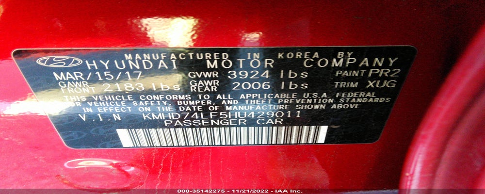 KMHD74LF5HU429011 2017 HYUNDAI ELANTRA photo no. 9