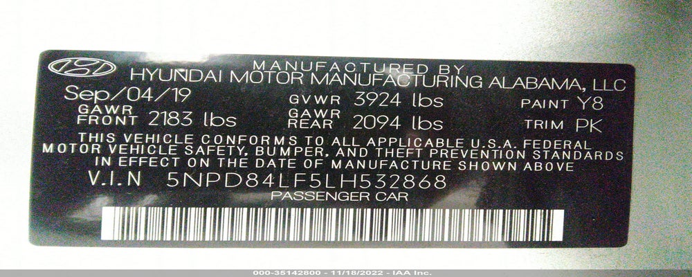 5NPD84LF5LH532868 2020 HYUNDAI ELANTRA photo no. 9