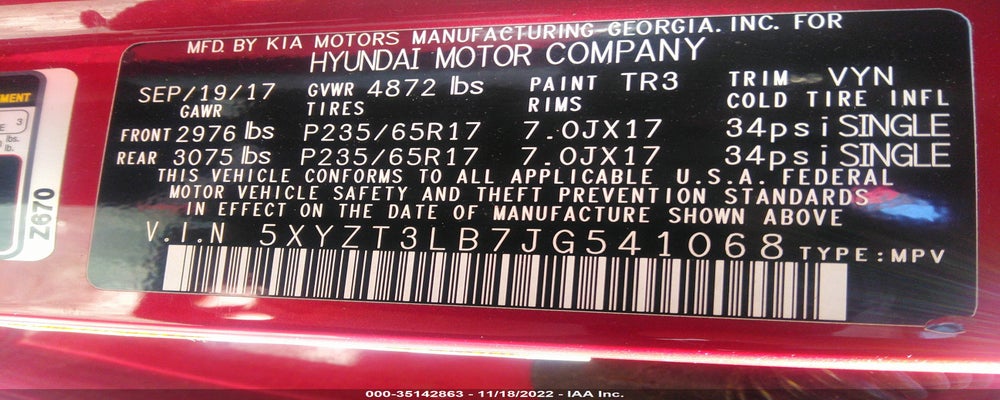 5XYZT3LB7JG541068 2018 HYUNDAI SANTA FE SPORT photo no. 9