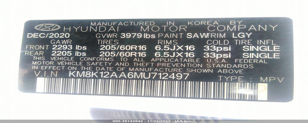 KM8K12AA6MU712497 2021 HYUNDAI KONA photo no. 9