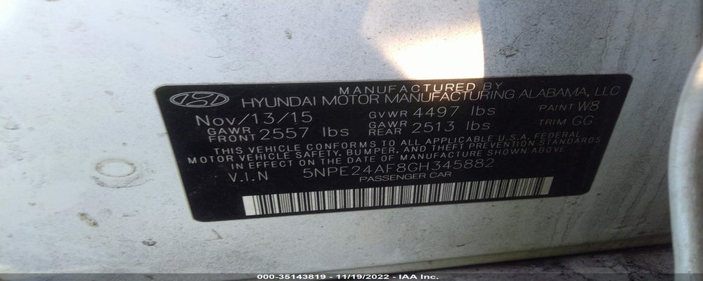 5NPE24AF8GH345882 2016 HYUNDAI SONATA photo no. 9