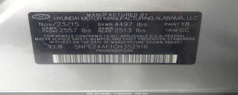 5NPE24AF1GH352916 2016 HYUNDAI SONATA photo no. 9