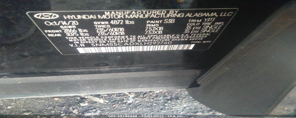 5NMS5CADXLH292760 2020 HYUNDAI SANTA FE photo no. 9
