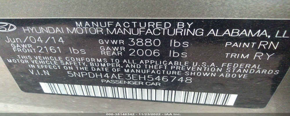 5NPDH4AE3EH546748 2014 HYUNDAI ELANTRA photo no. 9