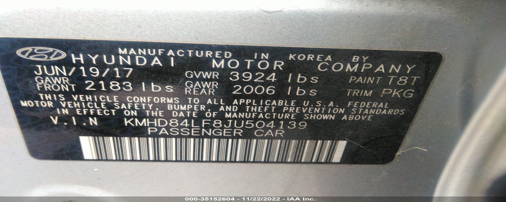 KMHD84LF8JU504139 2018 HYUNDAI ELANTRA photo no. 9