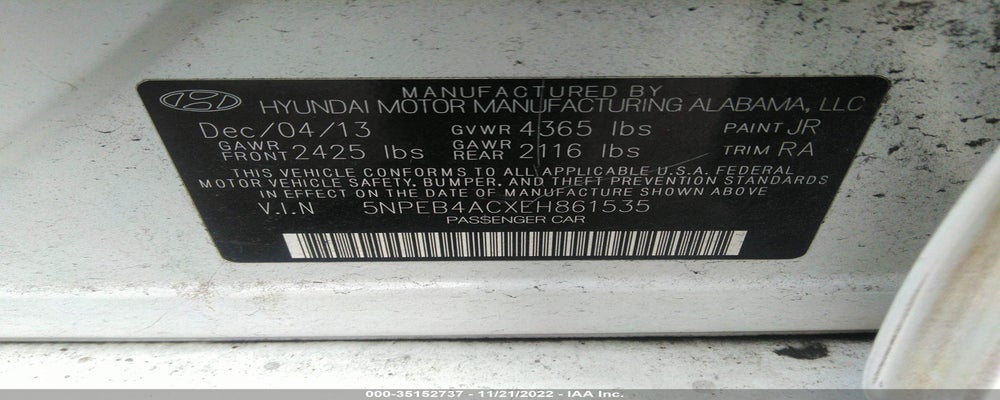 5NPEB4ACXEH861535 2014 HYUNDAI SONATA photo no. 9
