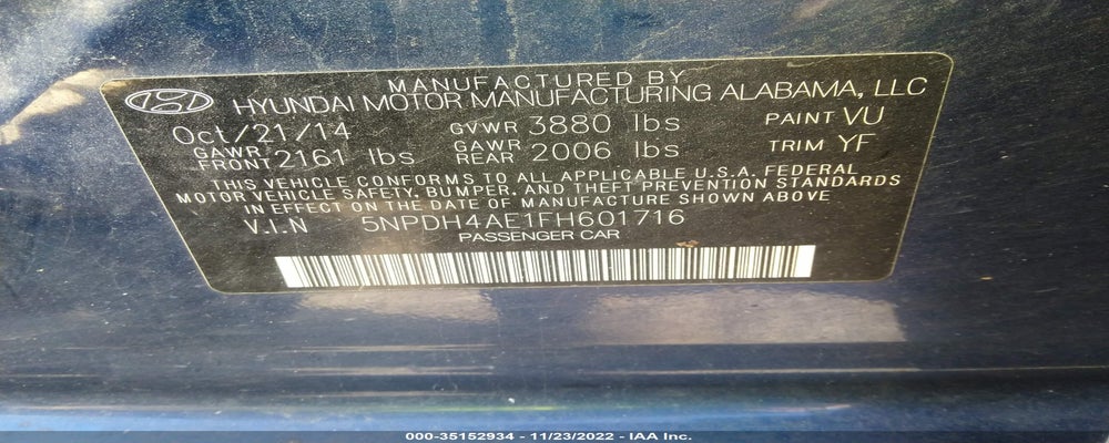 5NPDH4AE1FH601716 2015 HYUNDAI ELANTRA photo no. 9