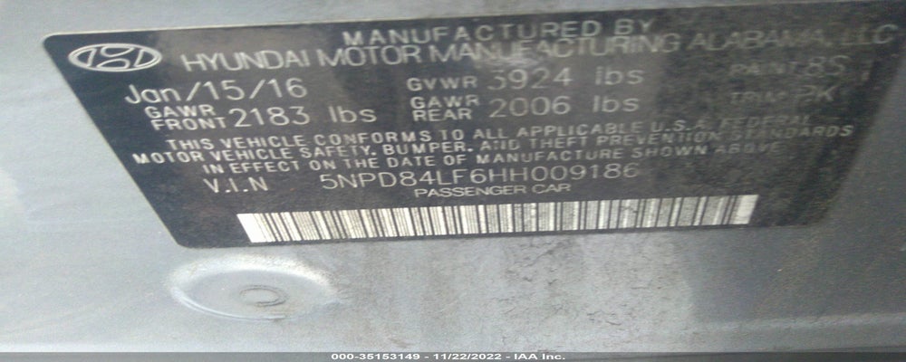 5NPD84LF6HH009186 2017 HYUNDAI ELANTRA photo no. 9