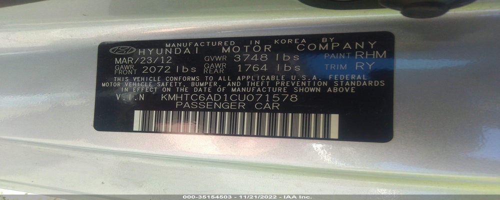 KMHTC6AD1CU071578 2012 HYUNDAI VELOSTER photo no. 9