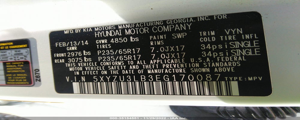 5XYZU3LB3EG170087 2014 HYUNDAI SANTA FE SPORT photo no. 9