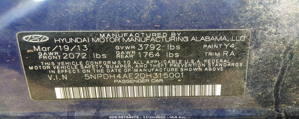 5NPDH4AE2DH315001 2013 HYUNDAI ELANTRA photo no. 9