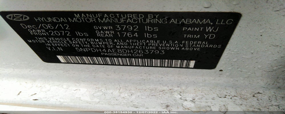 5NPDH4AE8DH263793 2013 HYUNDAI ELANTRA photo no. 9
