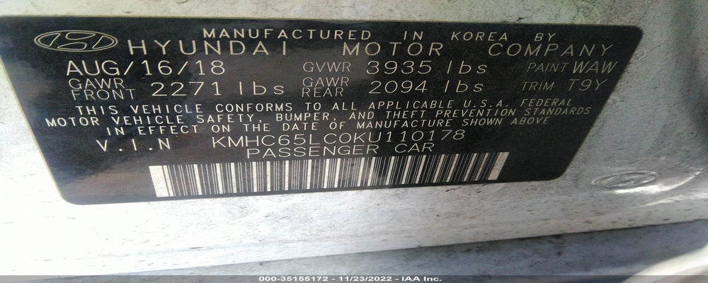 KMHC65LC0KU110178 2019 HYUNDAI IONIQ HYBRID photo no. 9