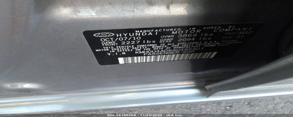 KMHDU4AD6AU195901 2010 HYUNDAI ELANTRA photo no. 9