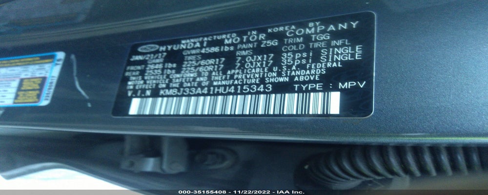 KM8J33A41HU415343 2017 HYUNDAI TUCSON photo no. 9