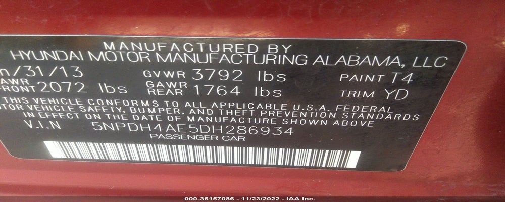 5NPDH4AE5DH286934 2013 HYUNDAI ELANTRA photo no. 9