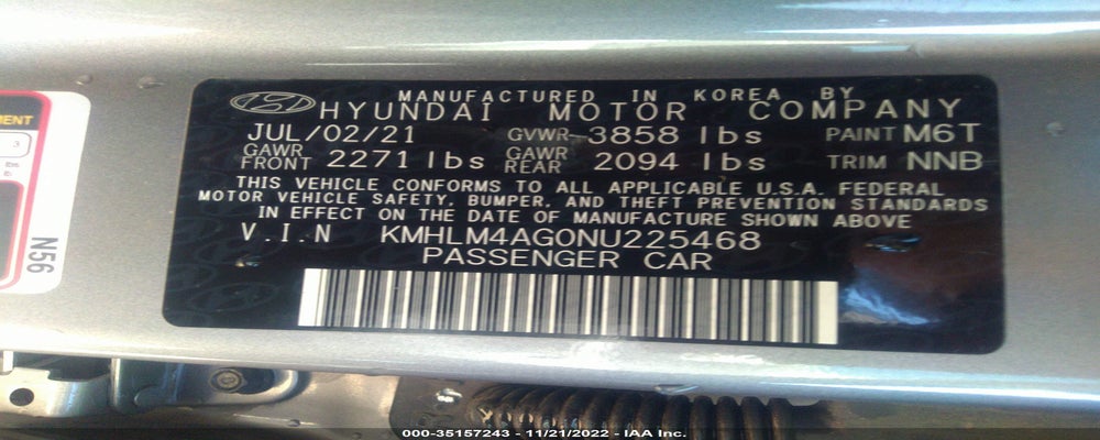KMHLM4AG0NU225468 2022 HYUNDAI ELANTRA photo no. 9