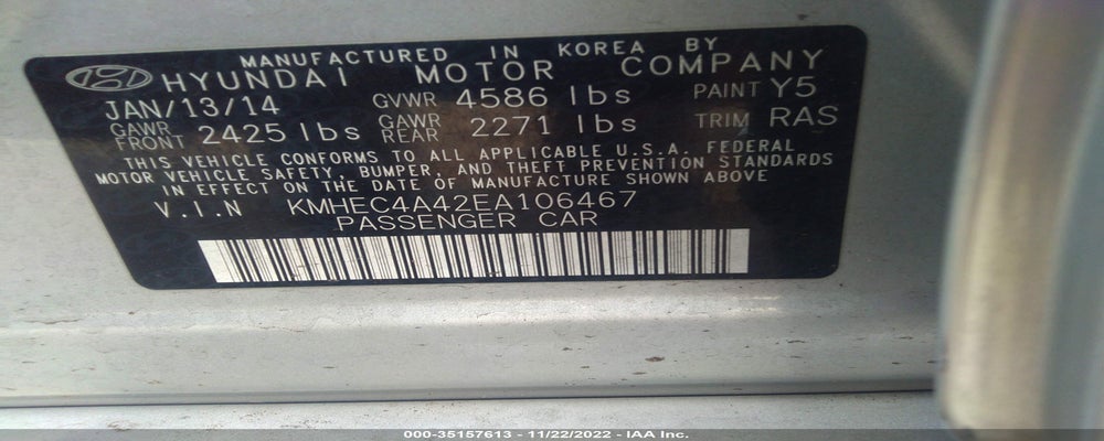 KMHEC4A42EA106467 2014 HYUNDAI SONATA HYBRID photo no. 9