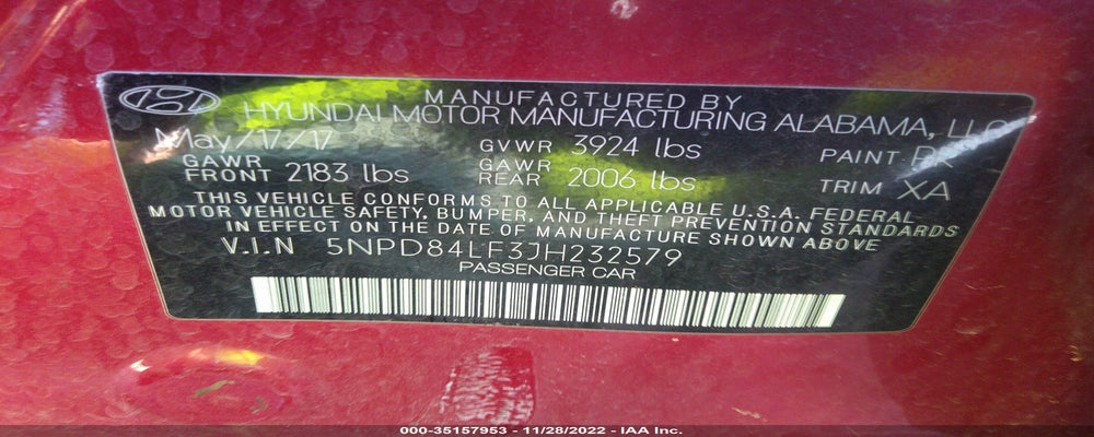 5NPD84LF3JH232579 2018 HYUNDAI ELANTRA photo no. 9