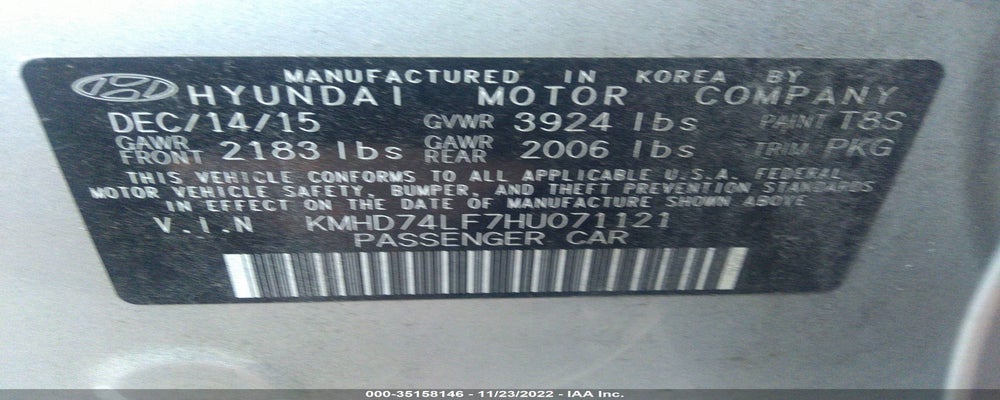 KMHD74LF7HU071121 2017 HYUNDAI ELANTRA photo no. 9