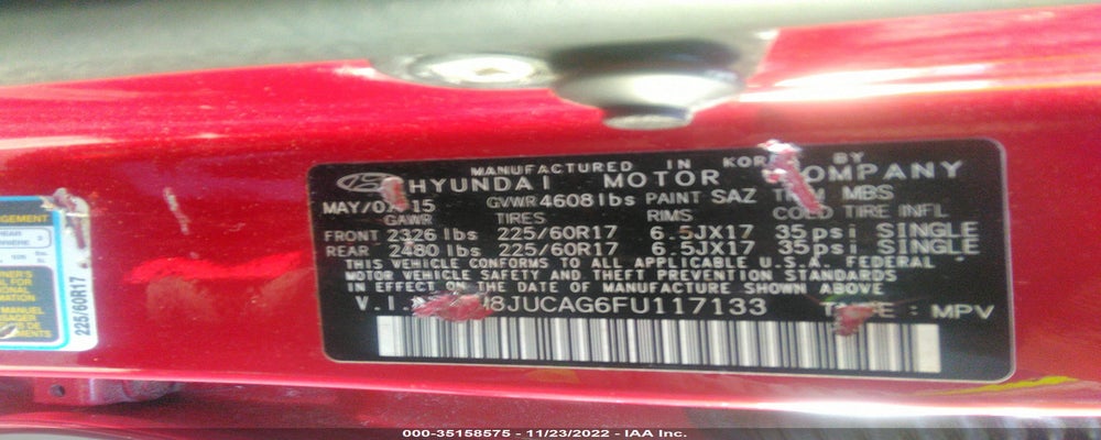 KM8JUCAG6FU117133 2015 HYUNDAI TUCSON photo no. 9