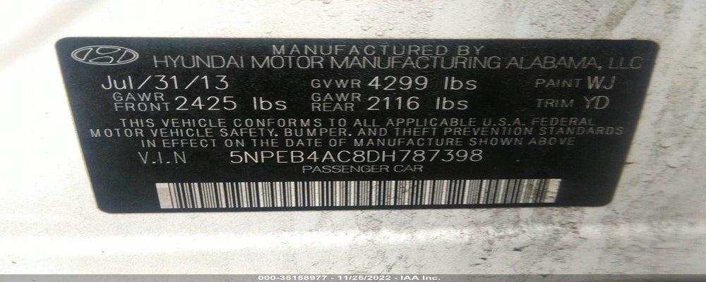 5NPEB4AC8DH787398 2013 HYUNDAI SONATA photo no. 9