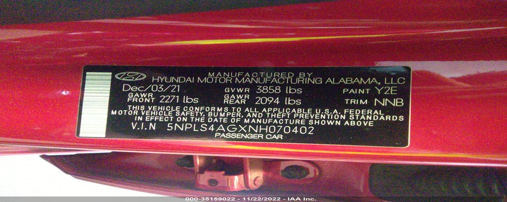 5NPLS4AGXNH070402 2022 HYUNDAI ELANTRA photo no. 9