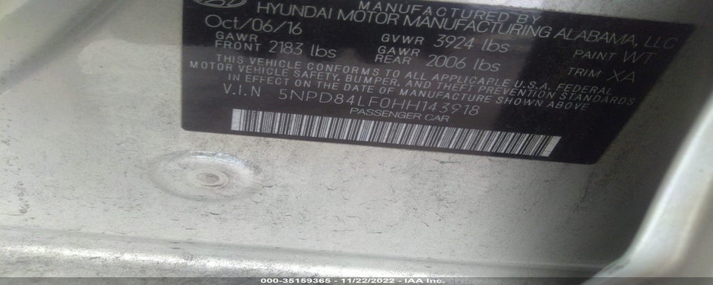 5NPD84LF0HH143918 2017 HYUNDAI ELANTRA photo no. 9
