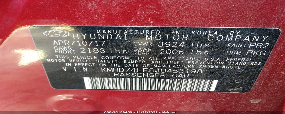 KMHD74LF5JU453198 2018 HYUNDAI ELANTRA photo no. 9