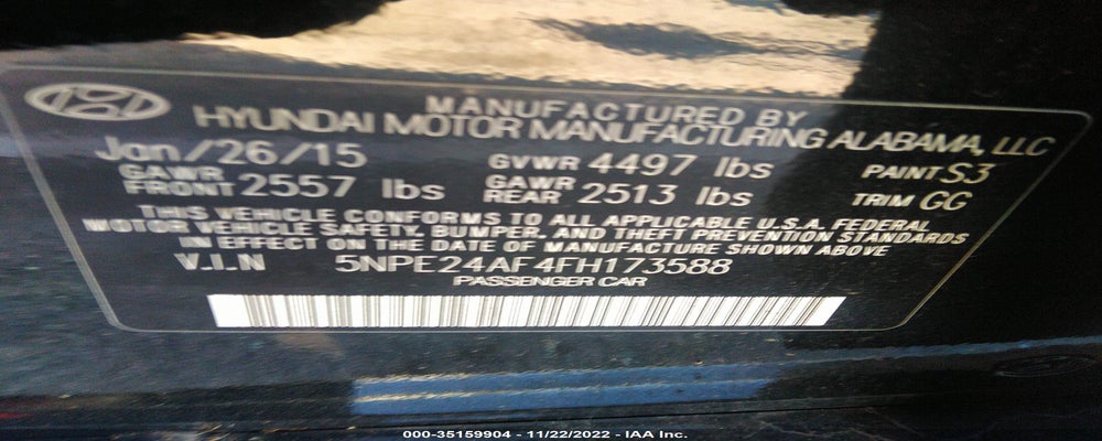 5NPE24AF4FH173588 2015 HYUNDAI SONATA photo no. 9