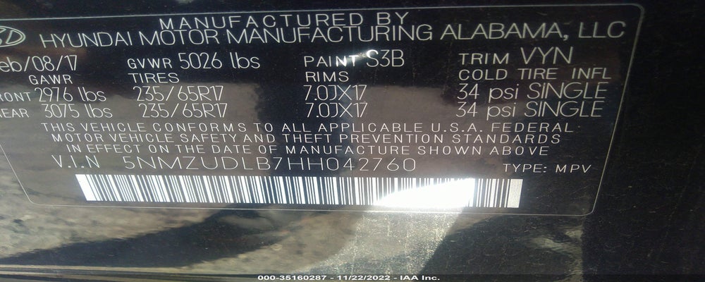 5NMZUDLB7HH042760 2017 HYUNDAI SANTA FE SPORT photo no. 9