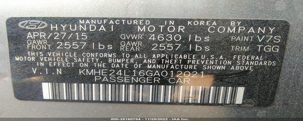 KMHE24L16GA012021 2016 HYUNDAI SONATA HYBRID photo no. 9