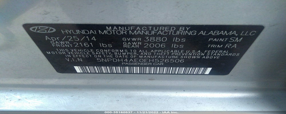 5NPDH4AE0EH526506 2014 HYUNDAI ELANTRA photo no. 9