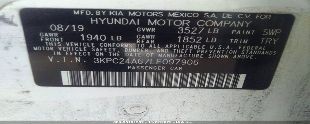 3KPC24A67LE097906 2020 HYUNDAI ACCENT photo no. 9