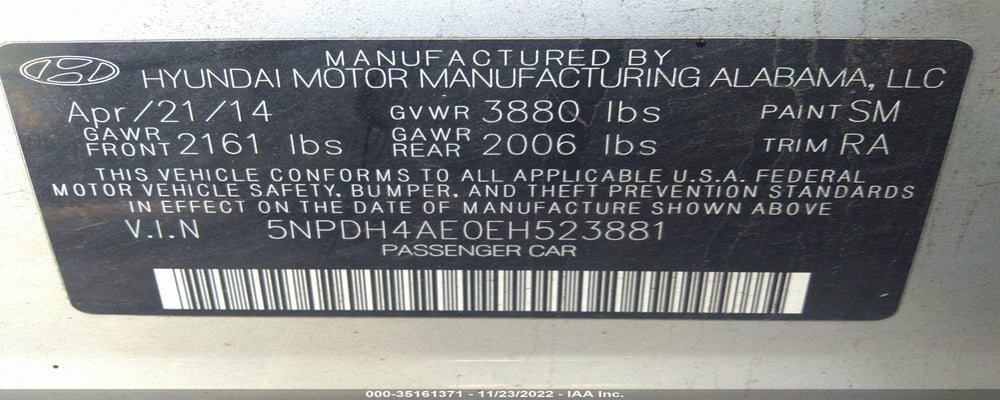 5NPDH4AE0EH523881 2014 HYUNDAI ELANTRA photo no. 9
