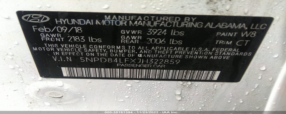 5NPD84LFXJH322859 2018 HYUNDAI ELANTRA photo no. 9