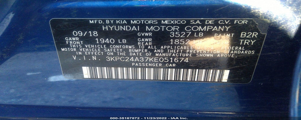 3KPC24A37KE051674 2019 HYUNDAI ACCENT photo no. 9