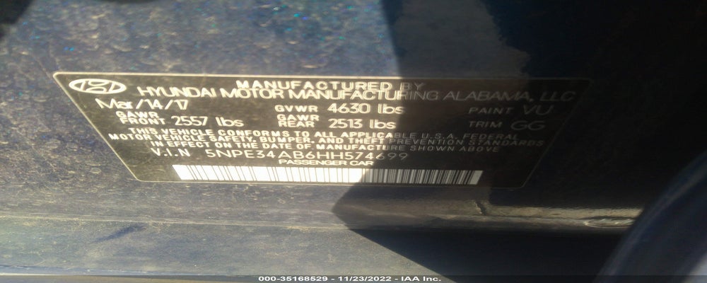 5NPE34AB6HH574699 2017 HYUNDAI SONATA photo no. 9