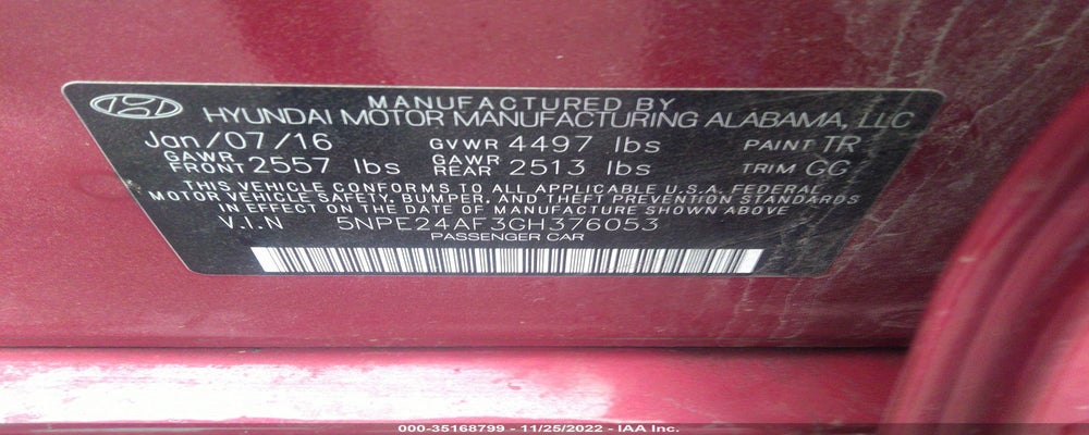 5NPE24AF3GH376053 2016 HYUNDAI SONATA photo no. 9